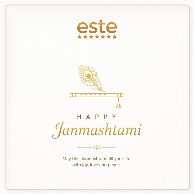Wishing everyone a day filled with peace, positivity, and happiness from Este. Happy Janmashtami✨