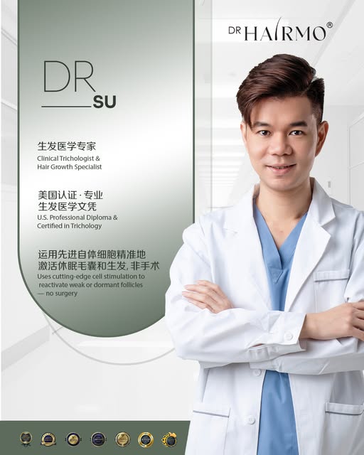 Dr. Su
生发医学专家 🌟

临床毛发专家与生发专科 🧬

美国医学认证 • 专业生发学文凭 🎓

运用先进细胞刺激技术，激活休眠毛囊，无需手术！💡