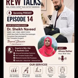 Coming Soon | REW TALKS Episode 14
An inspiring conversation with Dr. Sheikh Naveed on skin, hair, c