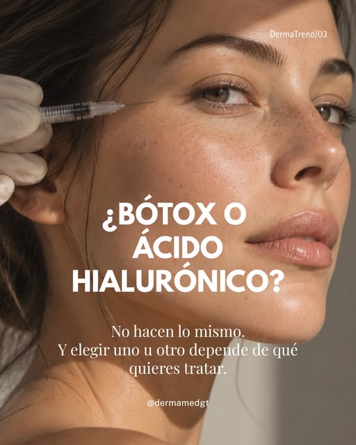 ¿Bótox o ácido hialurónico? ✨

Aunque suelen mencionarse juntos, no hacen lo mismo.

La toxina botul