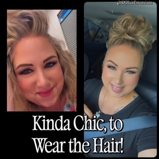 Kinda chic indeed. 

Topper off. Extensions out. 

Insert up-do hair scrunchies for a quick, polishe