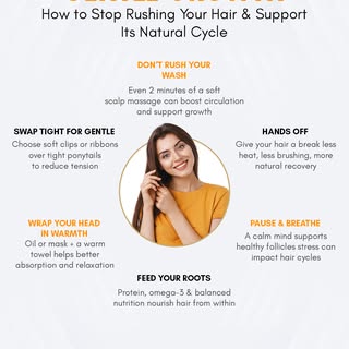 Healthy hair isn't rushed it's nurtured. 🌿 Small, consistent habits like gentle scalp care, reducin