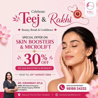 This Teej & Rakhi, celebrate beauty, confidence & self-care! ✨

Give your skin the glow and lift it 