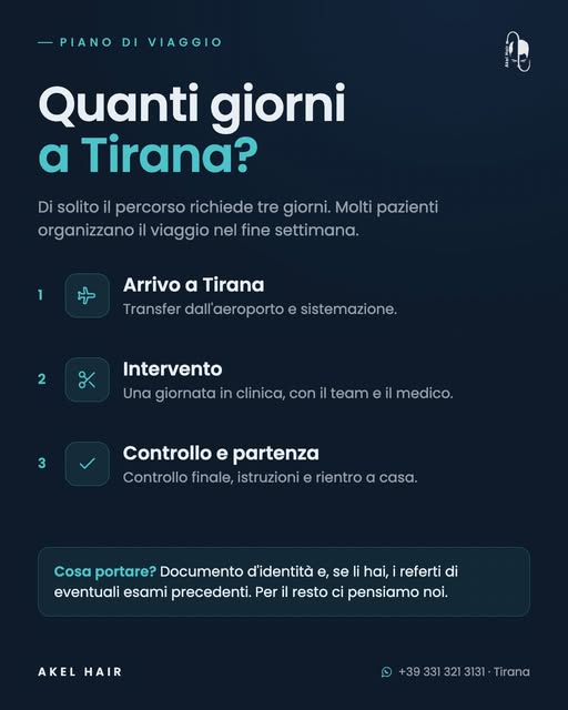 3 giorni a Tirana, tutto organizzato. ✈️
Arrivo, intervento e controllo finale. Al resto pensiamo no