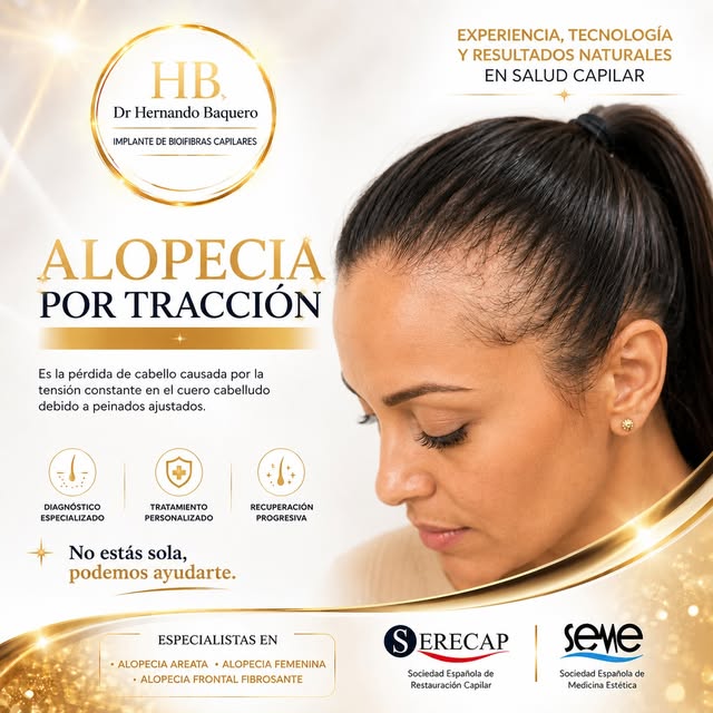 ✅¿Peinados muy tirantes? 
Tu cabello puede estar pagando las consecuencias.

La alopecia por tracció