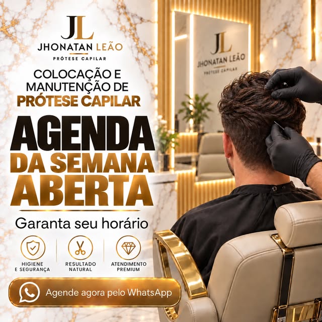 💥 Agenda da semana aberta! 

Atendimentos para colocação e manutenção de prótese capilar, com técni