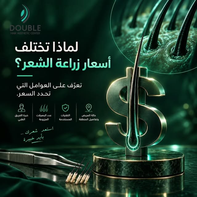 تعرّف على أبرز العوامل التي تحدد تكلفة زراعة الشعر في Double Hair Clinic: 

حالة المريض وتفاصيل المن