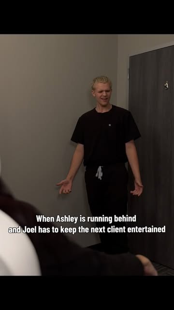When Ashley is running behind but the next client is already here… enter Joel, ARA’s unofficial Dire