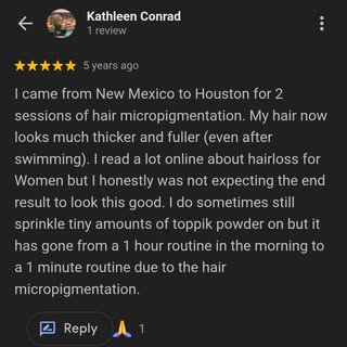 Ever in doubt about a Scalp Micropigmentation artist's experience? Just look for reviews that go bac
