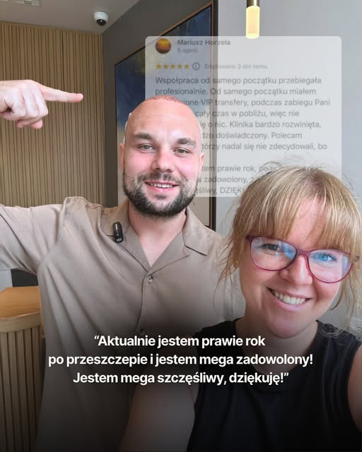 "Jestem mega szczęśliwy"👏

Słowa Mariusza rok po przeszczepie włosów i wspólnej wizycie w Turcji, t