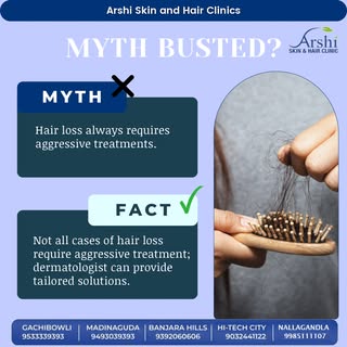 MYTH BUSTED 💥
“All hair loss requires aggressive treatments” ❌

FACT ✅
Not every hair loss conditio