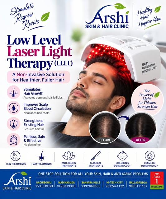 🔴 Stimulate. Regrow. Revive.

Low-Level Laser Light Therapy (LLLT) is a non-invasive approach used 
