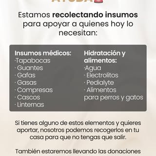 CEMETRI SE SUMA A LA AYUDA

Estamos recolectando insumos para apoyar a quienes hoy lo necesitan:

In