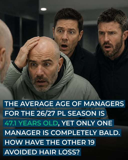 ⚽ 19 out of 20 Premier League managers still have a good head of hair… so what are they doing right 