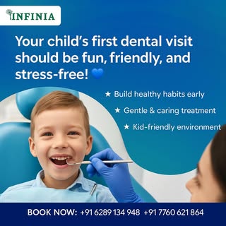 "Your child’s first dental visit should be fun, friendly, and stress-free! 🦷💙
✨ Build healthy habi