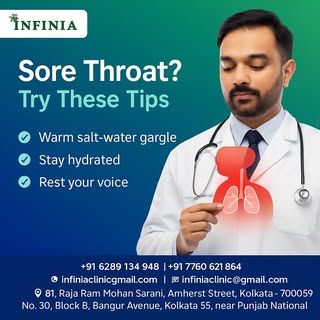 🤒 Sore throat troubling you?
Simple home remedies can help:
✔️ Warm salt-water gargle
✔️ Stay hydra