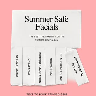 Book one of our Summer Safe Facials now for 20% off! 

These are the best treatments to get in the s