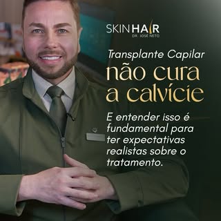 ⚠️ O transplante capilar pode tratar áreas com rarefação ou ausência de cabelo, mas não cura a calví