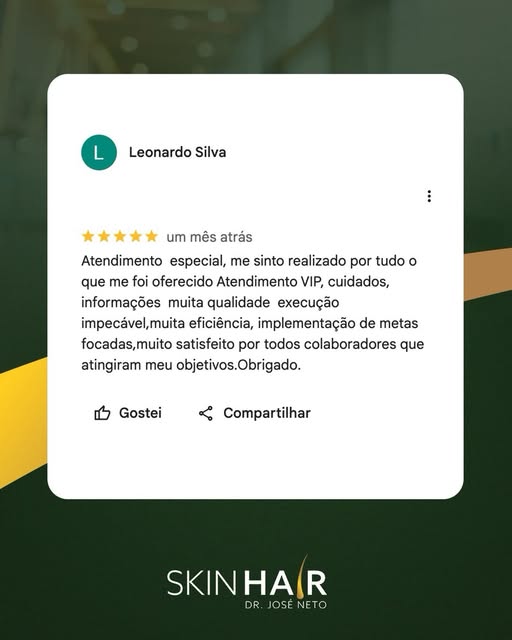 A confiança de cada paciente faz parte do nosso trabalho. 🤝🧔🏻

Agradeço pelo carinho e pelo depoi