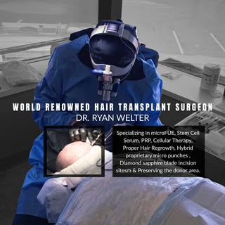 Dr. Ryan Welter is a world-renowned hair restoration expert with over 20 years of experience. He hol