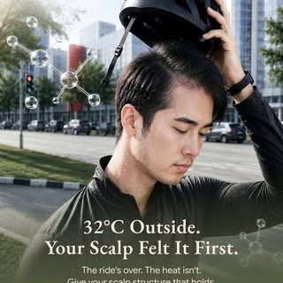 You cool down after a ride. Does your scalp?

Sweat, heat, and an hour under a helmet build up faste