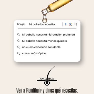 Deja de buscar soluciones genéricas en internet. 🔍✨

En Rondi Hair te escuchamos y creamos el trata