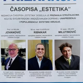 Priznanje časopisa “ESTETIKA” Prof. Dr Milanu Jovanovicu za 2025 godinu:  Za  bogat naučni i edukati