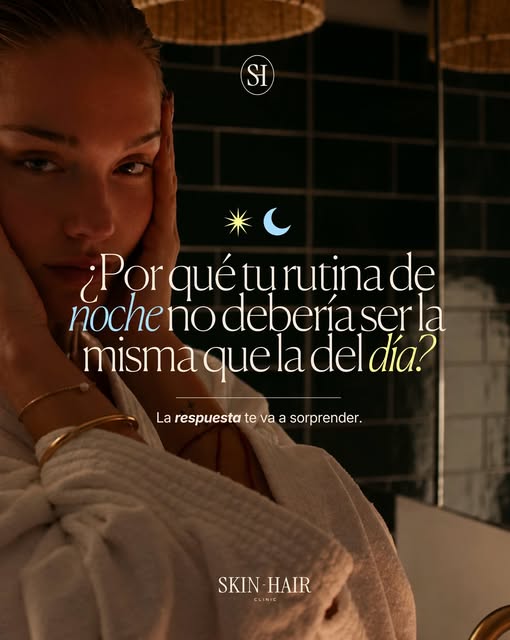 Usar los mismos productos de día y de noche no es solo ineficiente — puede estar arruinando tu piel 