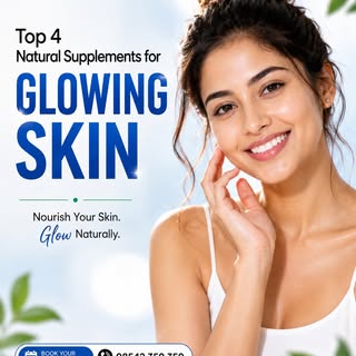 ✨ Top 4 Natural Supplements for Glowing Skin

Your skin needs nourishment from within! 💙
These nutr