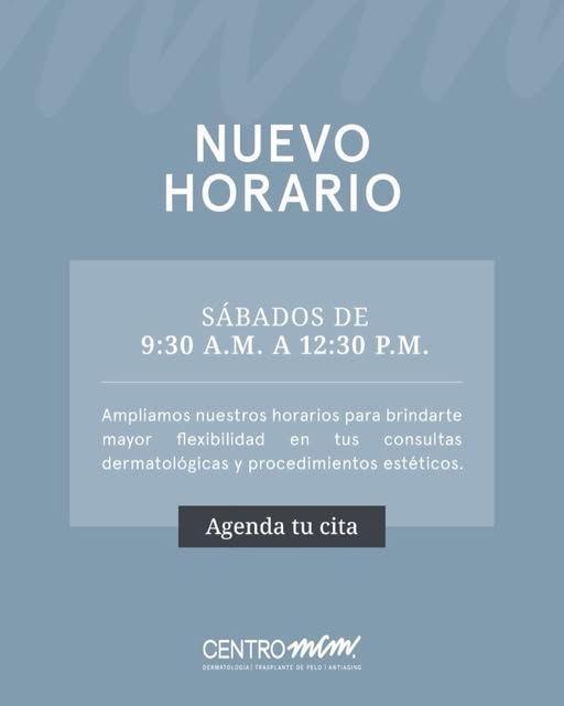 ¡Novedad en Centro MCM!
A partir de ahora estaremos abiertos también los sábados para brindarte un h