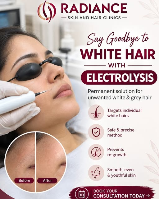 Say Goodbye to White & Grey Hair | Advanced Electrolysis Treatment in Bhubaneswar

White and grey ha