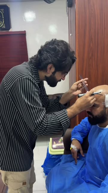 Afghanistan cricket player is undergoing hair transplant.