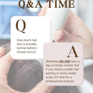 Notice more hair in your brush lately? Don’t panic just yet! 💭✨

Here’s the truth: shedding 50-100 