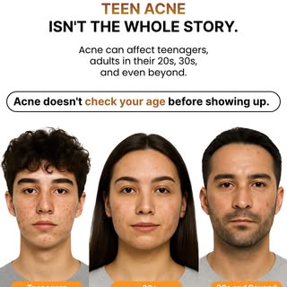 ✨ Acne Isn't Just a Teen Problem!

Think acne only affects teenagers? Think again. Acne can appear i
