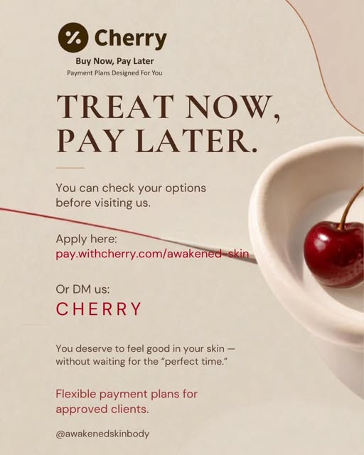 Treat now. Pay over time. 🍒

The treatment you want doesn’t always have to wait.

With Cherry, qual