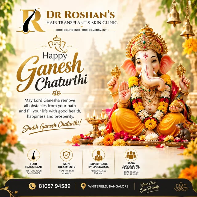 🪔🌺 Happy Ganesh Chaturthi from Dr. Roshan’s! 🌺🪔

May Lord Ganesha remove every obstacle from you