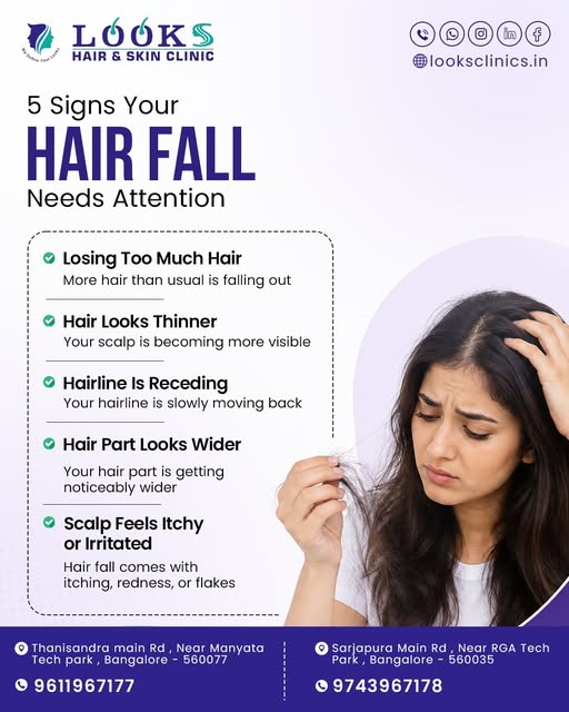Hair fall isn’t always “normal.” 🚨 If you’re noticing excessive hair shedding, thinning, a receding