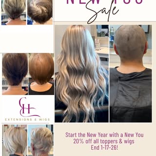 New Year Sale on Wigs & Toppers 
  20% Off 
Text for a Consultation 925-565-0974