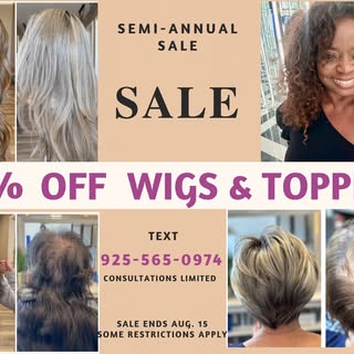Revamp your style with our Semi-Annual Sale! Get 30% off on wigs and toppers. Hurry—consultations ar