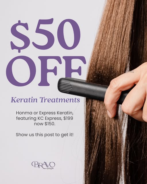 We're taking $50 OFF Honma and Express Keratin Treatments this month, including KC Express at $150 i