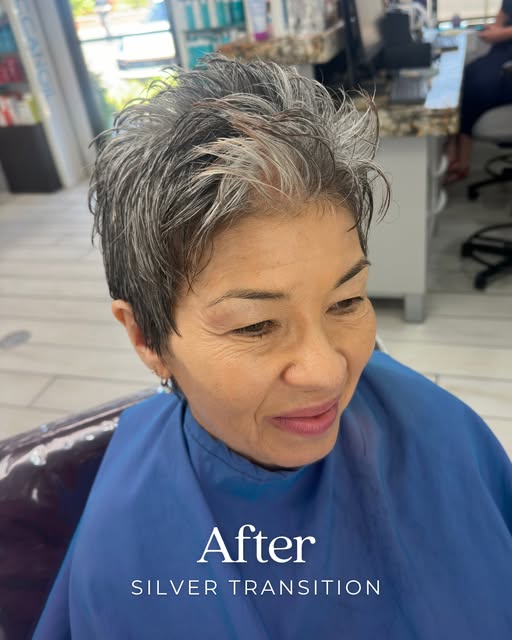 Silver hair is a journey, and the right colorist makes all the difference. From blending to brighten