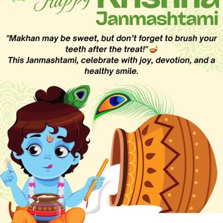 "Makhan for the soul… brushing for the smile! 🪔🦷
Happy Janmashtami from Glaze Dental & Aesthetic C