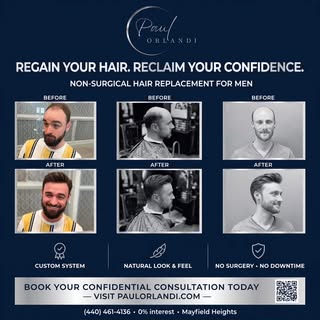 #nonsurgicalhairreplacement #hairsystemformen #transformation