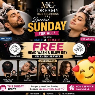 🌟 MC Dreamy Hair Solutions 🌟
🎉 Special Sunday Offer! 🎉
Treat yourself to a fresh new look this S