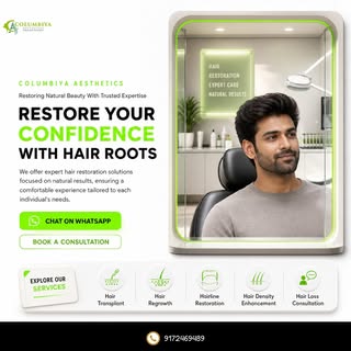 Columbiya Aesthetics specializes in hairline restoration through expert hair transplants in Pune, he