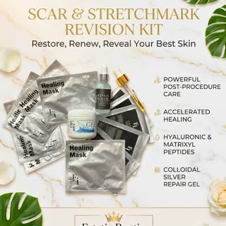 Our Scar & Stretchmark Revision Product Kit is specially designed to support skin healing and recove