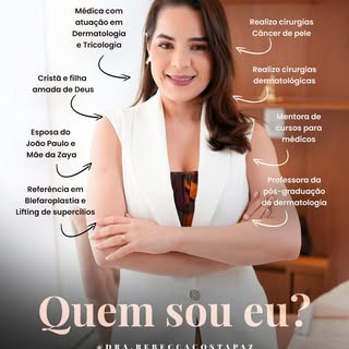 Sou muitas em uma só.

Médica por vocação, cuidando da pele com propósito.
Esposa, mãe e mulher de f