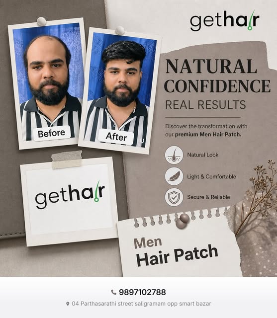 GetHair: Wigs offers expert hair replacement solutions with our men hair patch, providing effective 