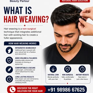 💡 What Is Hair Weaving?

Hair weaving is a non-surgical hair solution designed to add volume and cr