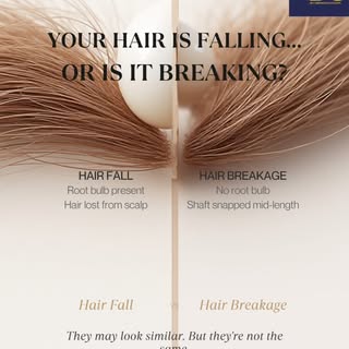 Hair fall or hair breakage? 👀 Know the difference before choosing the treatment. 💇‍♀️✨

💬 Comment